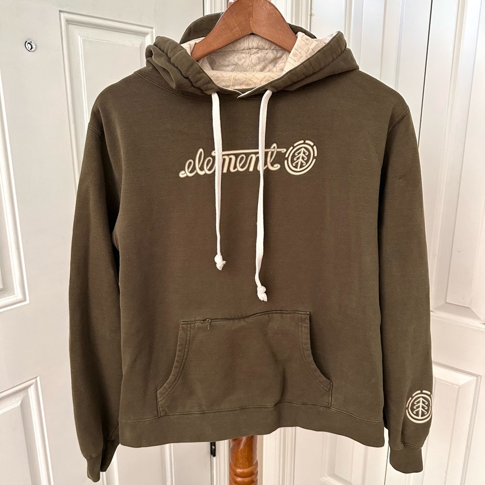 Element Green Khaki Y2K Skater Hoodie Pullover